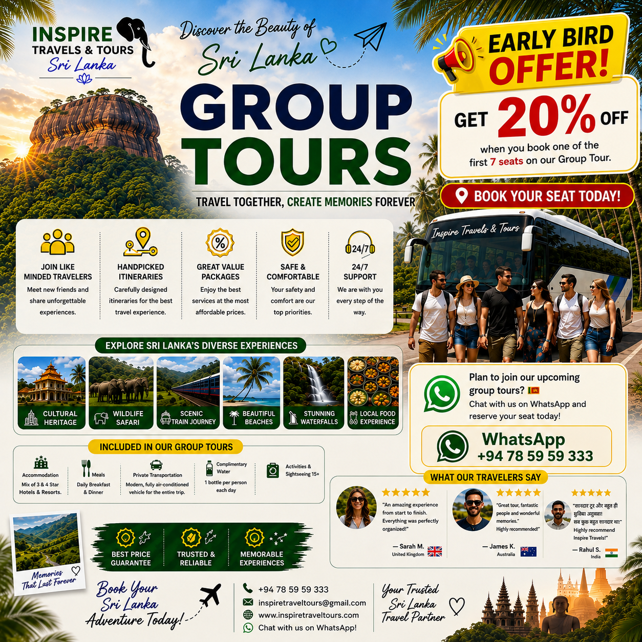 Sri Lanka Group Tours Early Bird Offer